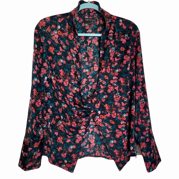 Something Navy Draped Front Top - Picture 4 of 4